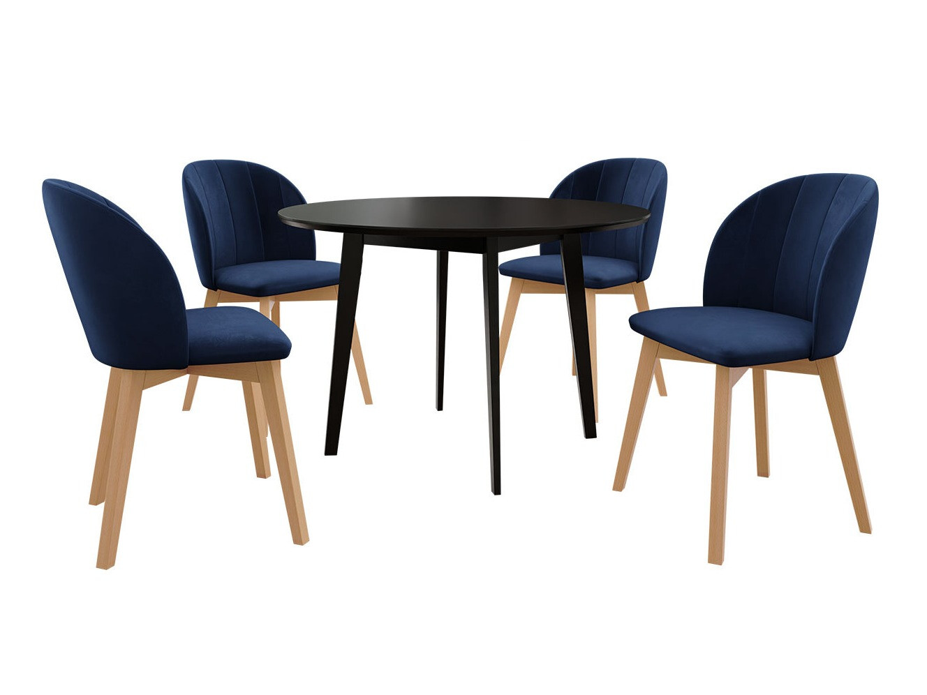 Eetkamerset Racine 136 (Zwart)