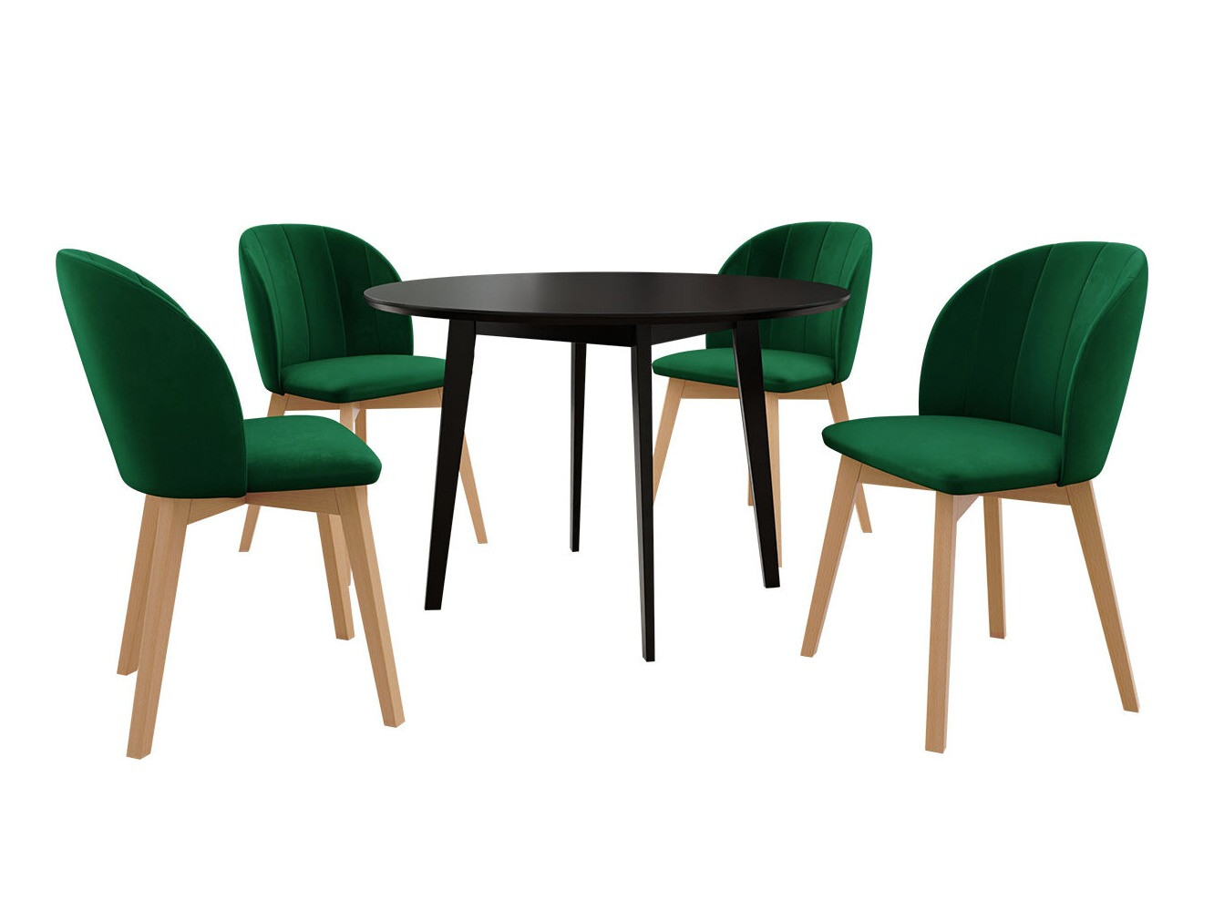 Eetkamerset Racine 136 (Zwart)