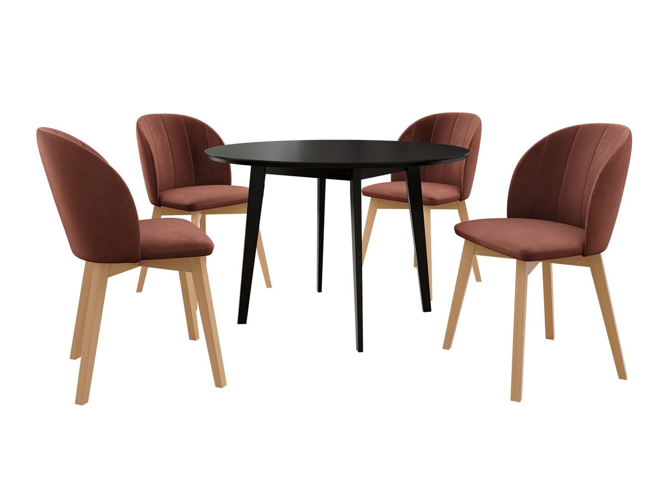 Eetkamerset Racine 136 (Zwart)