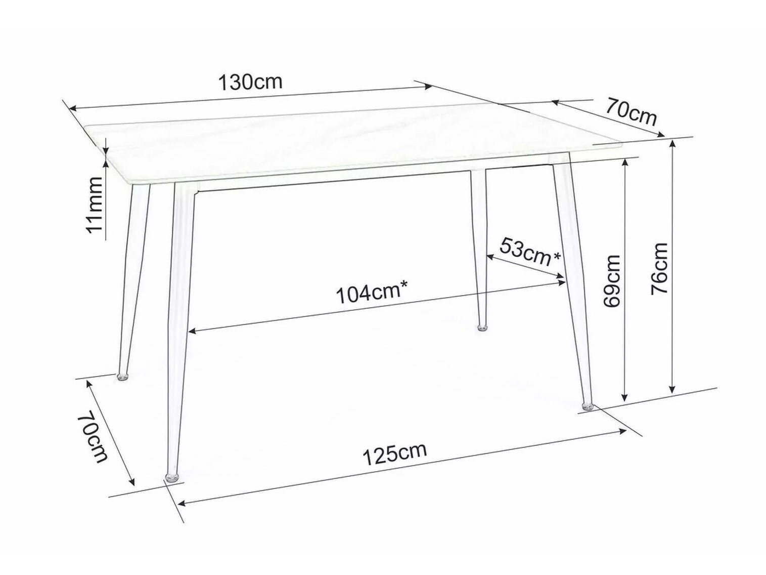 Tafel Detroit 779 (Wit marmer)