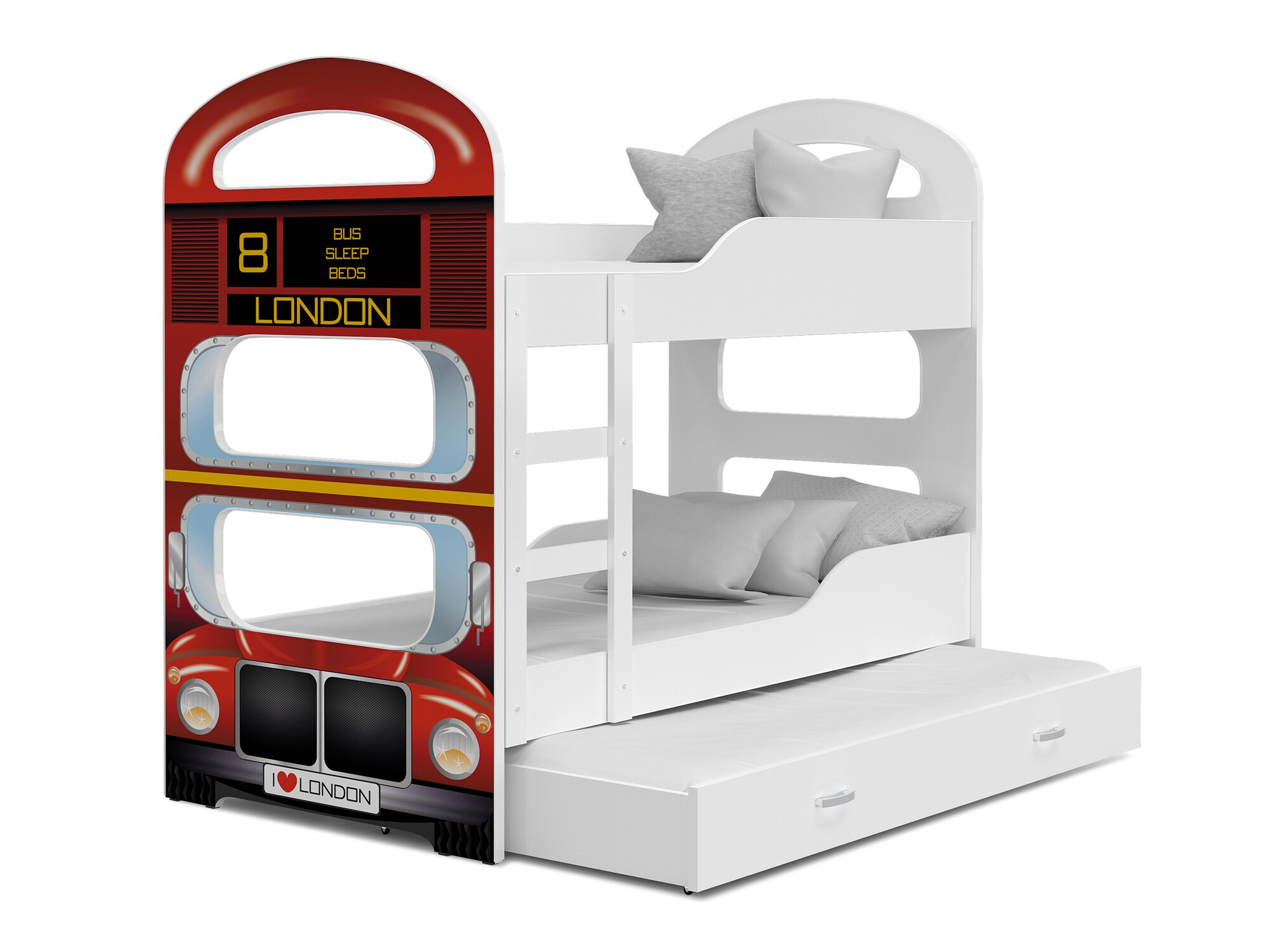 Stapelbed Aurora 116 (Wit + Rood)