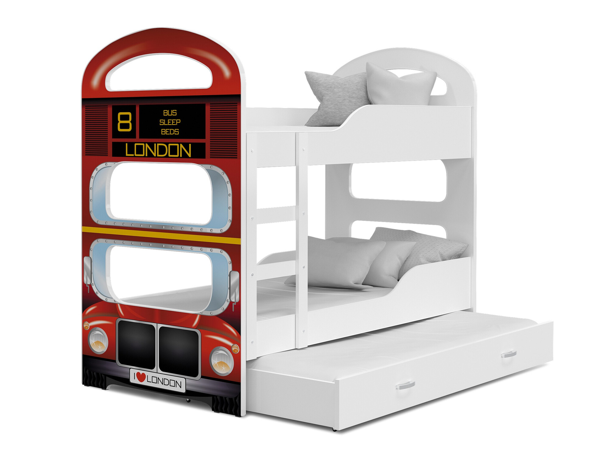 Stapelbed Aurora 116 (Wit + Rood)