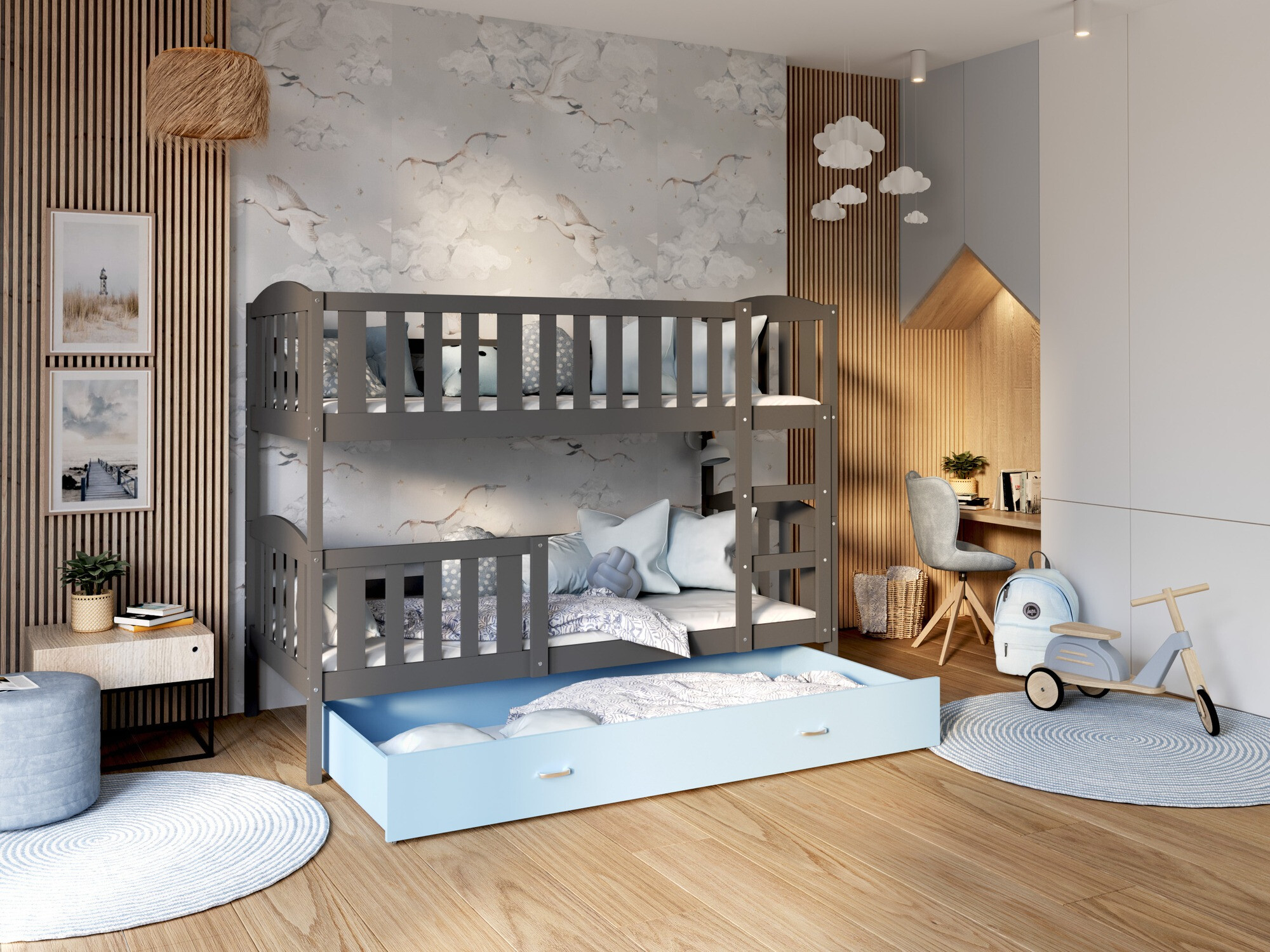 Stapelbed Aurora 105 (Grijs)