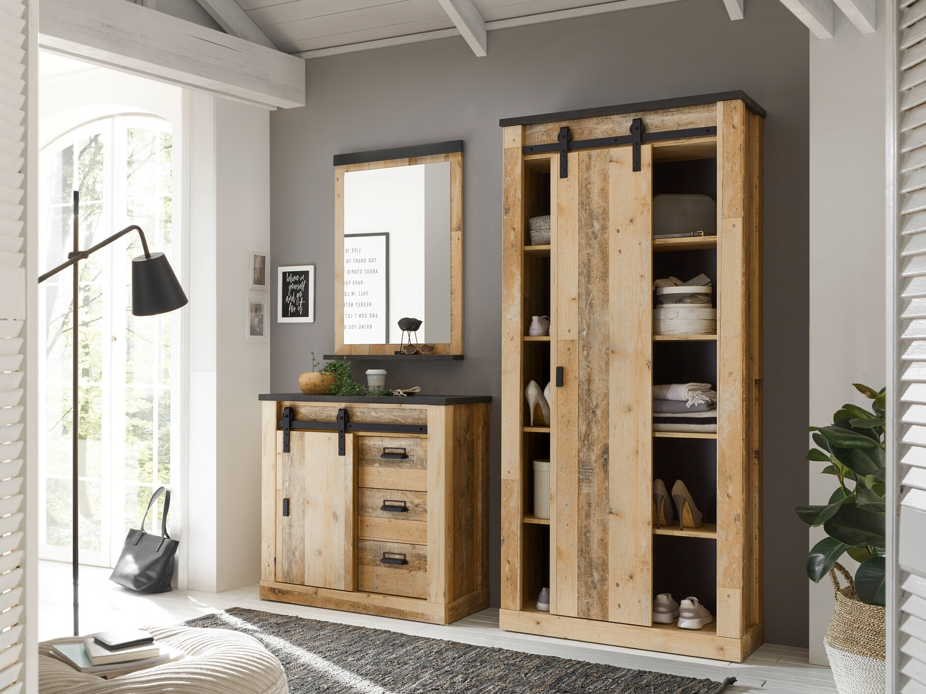 Gangmeubelset Cirtale 129 (Verouderd hout + Antraciet)