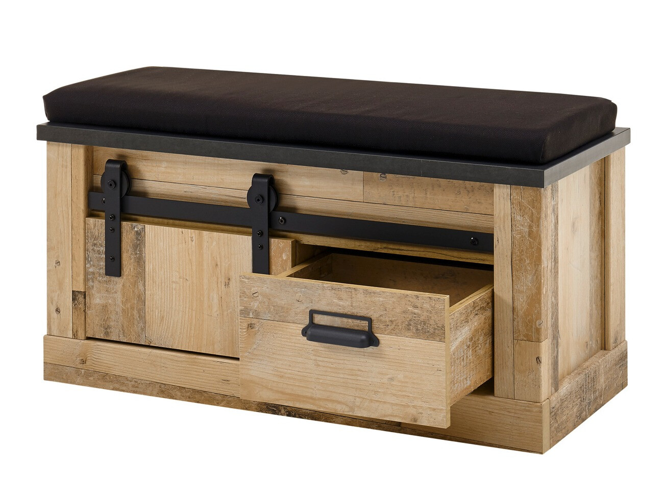 Gangmeubelset Cirtale 130 (Verouderd hout + Antraciet)