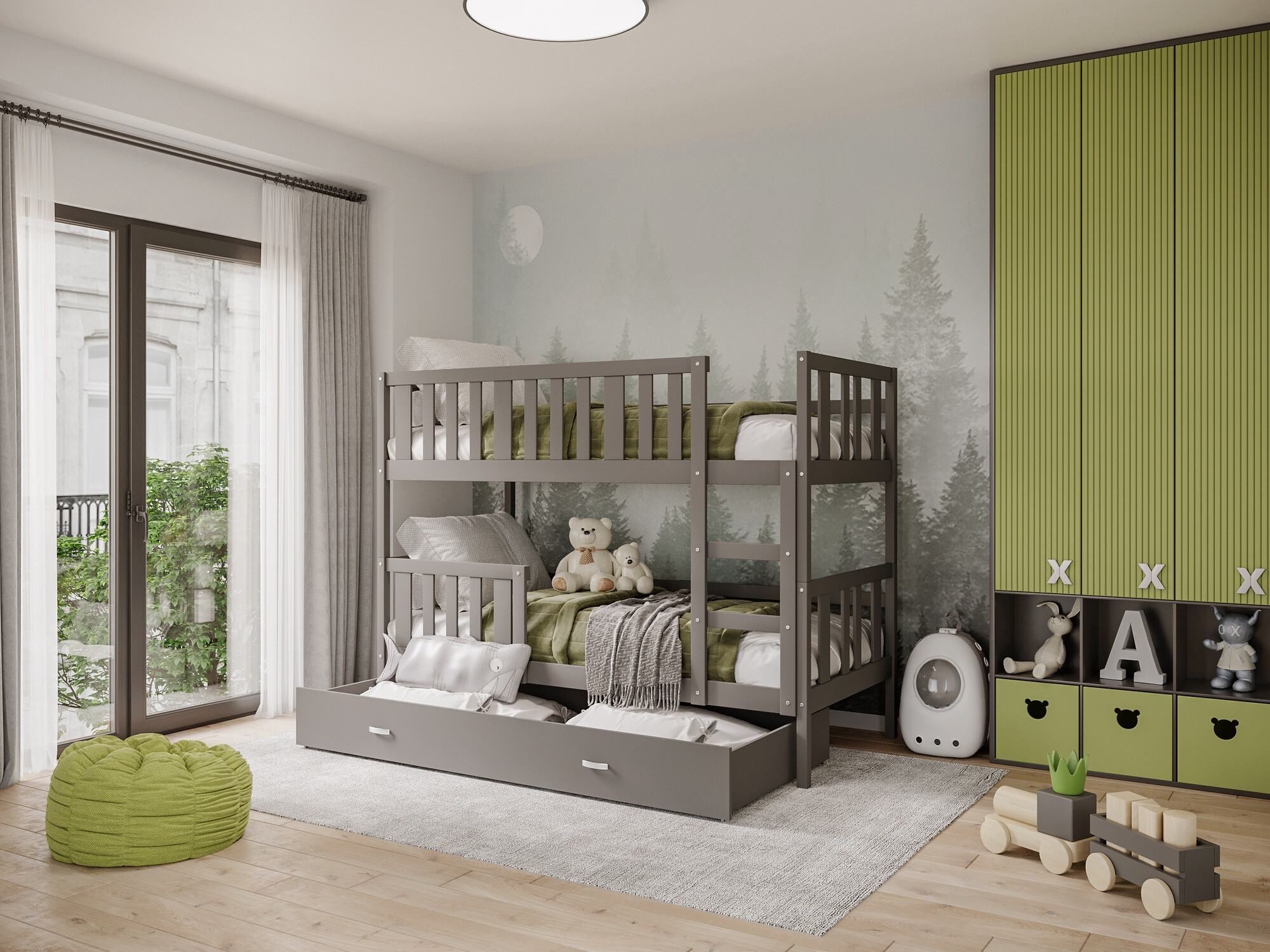 Stapelbed Aurora 147 (Grijs)