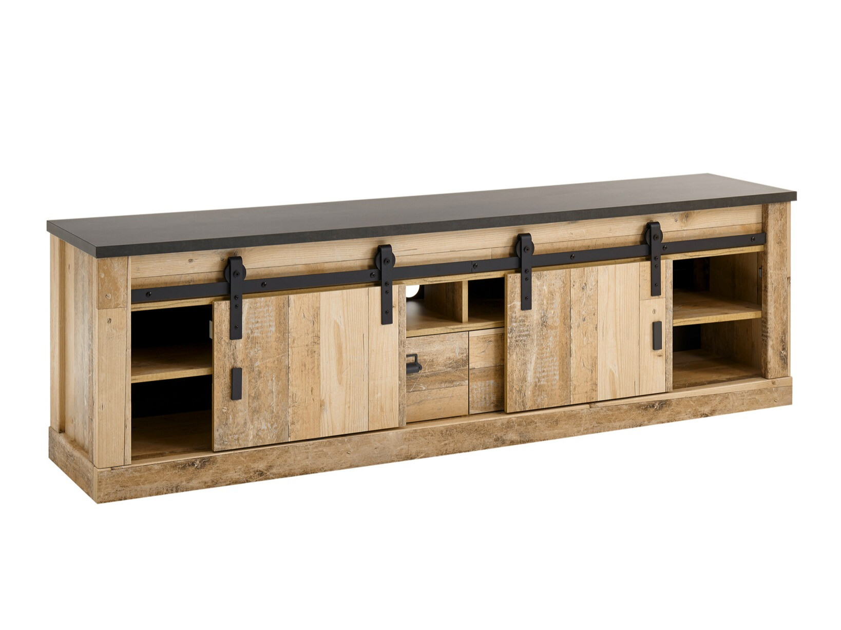 Woonkamerset Cirtale 132 (Verouderd hout + Antraciet)