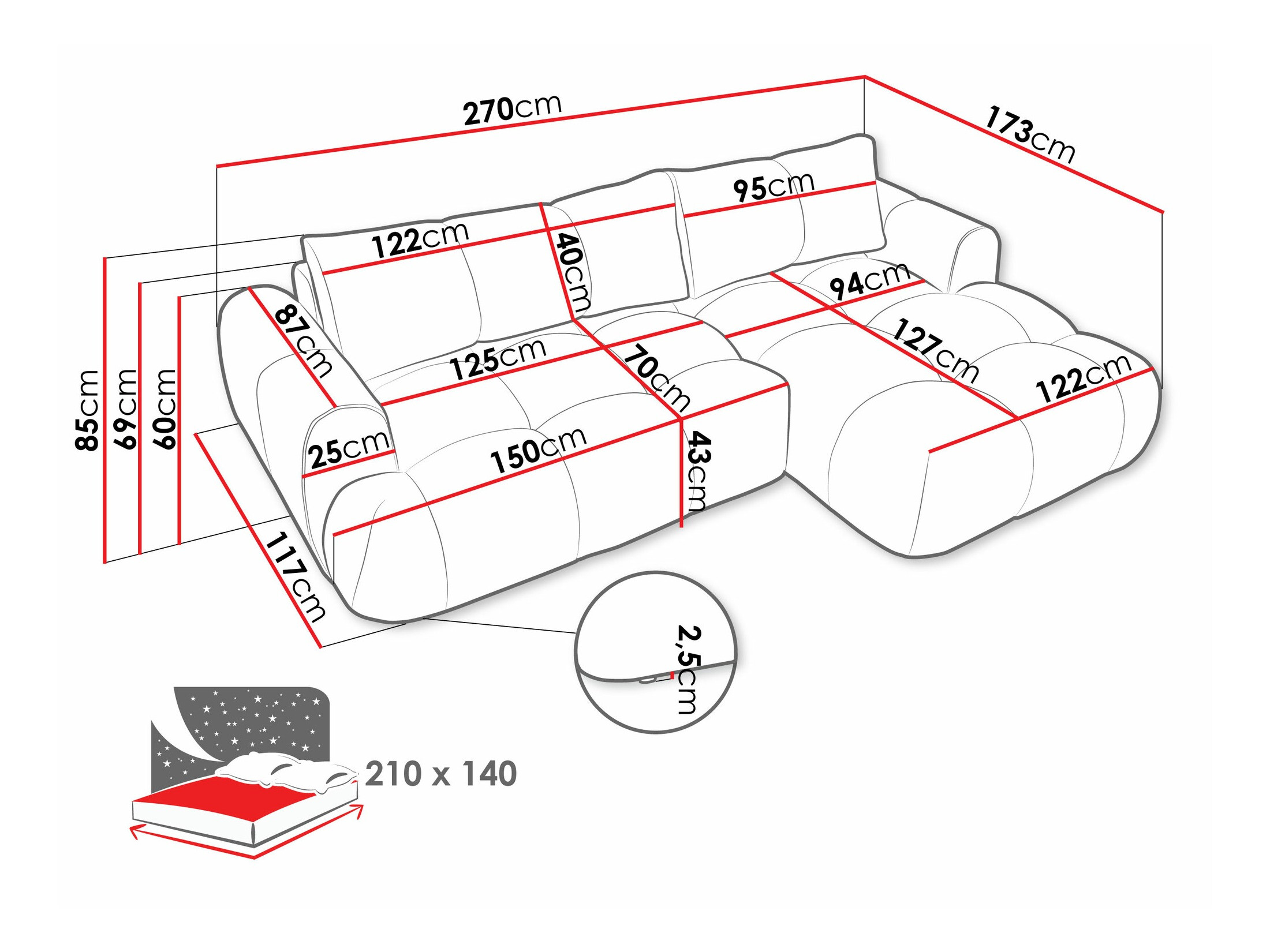 Hoekbank TrendyNest 109 (Now Or Never 92)