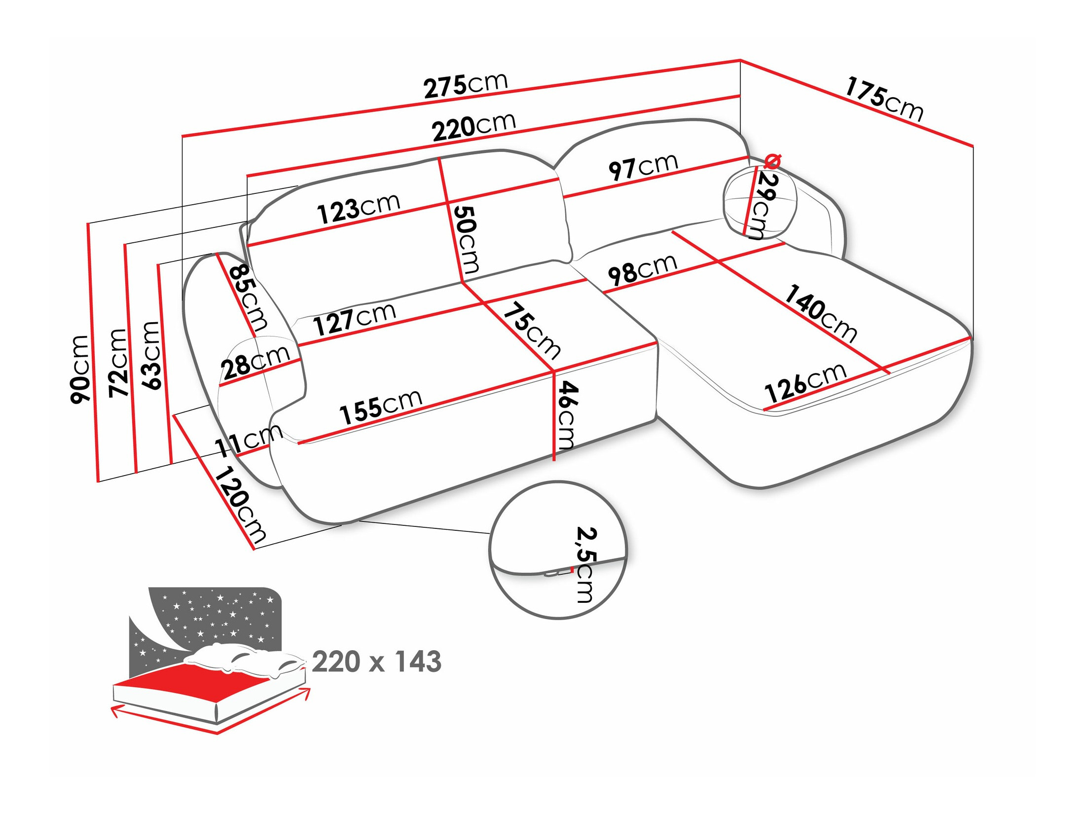 Hoekbank TrendyNest 110 (Now Or Never 18)