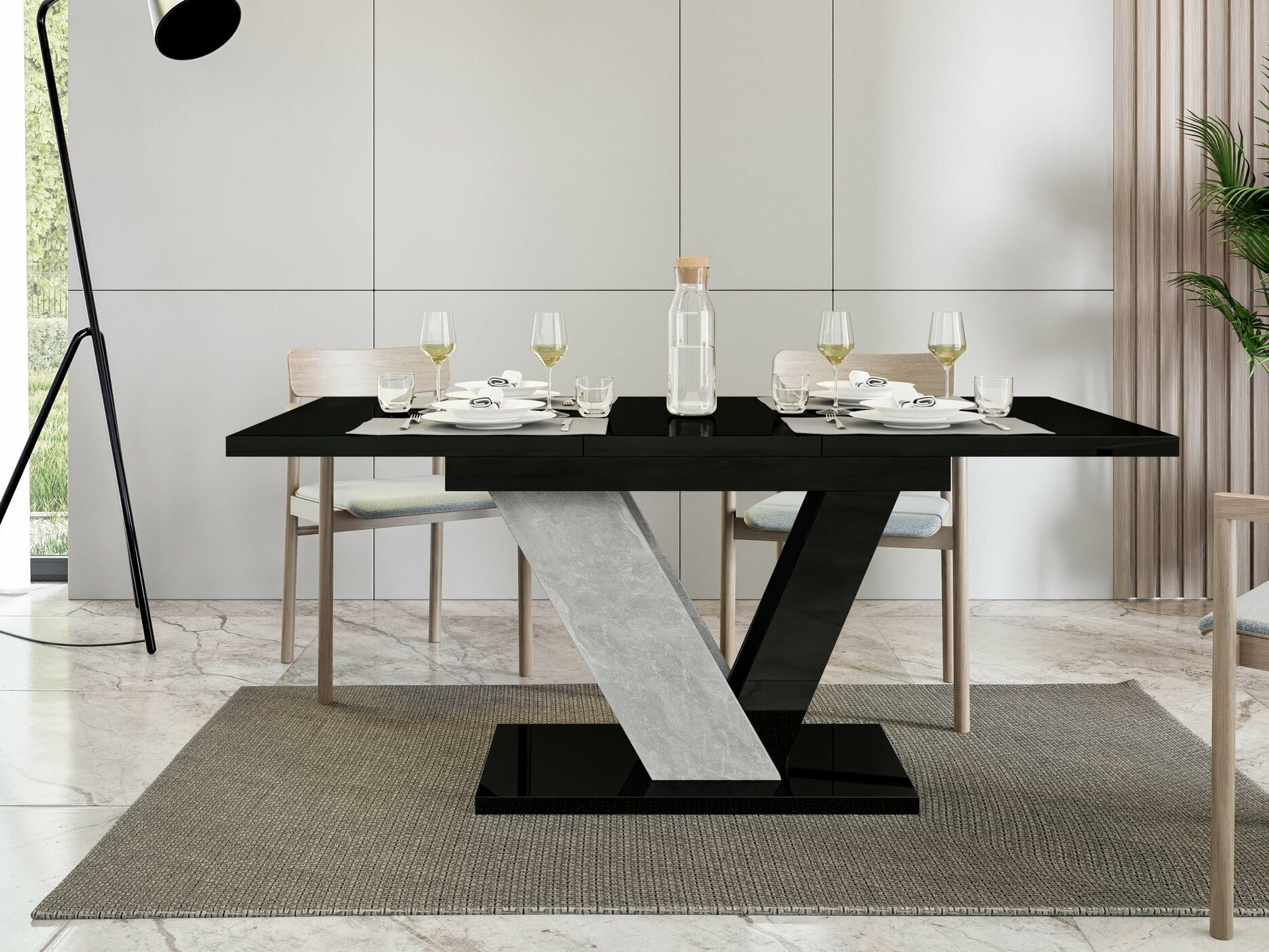 Tafel Goodyear 131 (Glanzend zwart + Beton)
