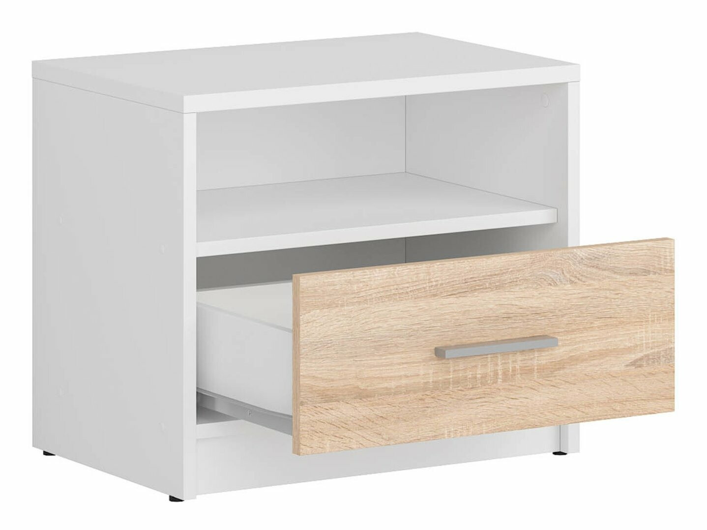 Nachtkastje Novsore 102 (Wit + Sonoma eik)
