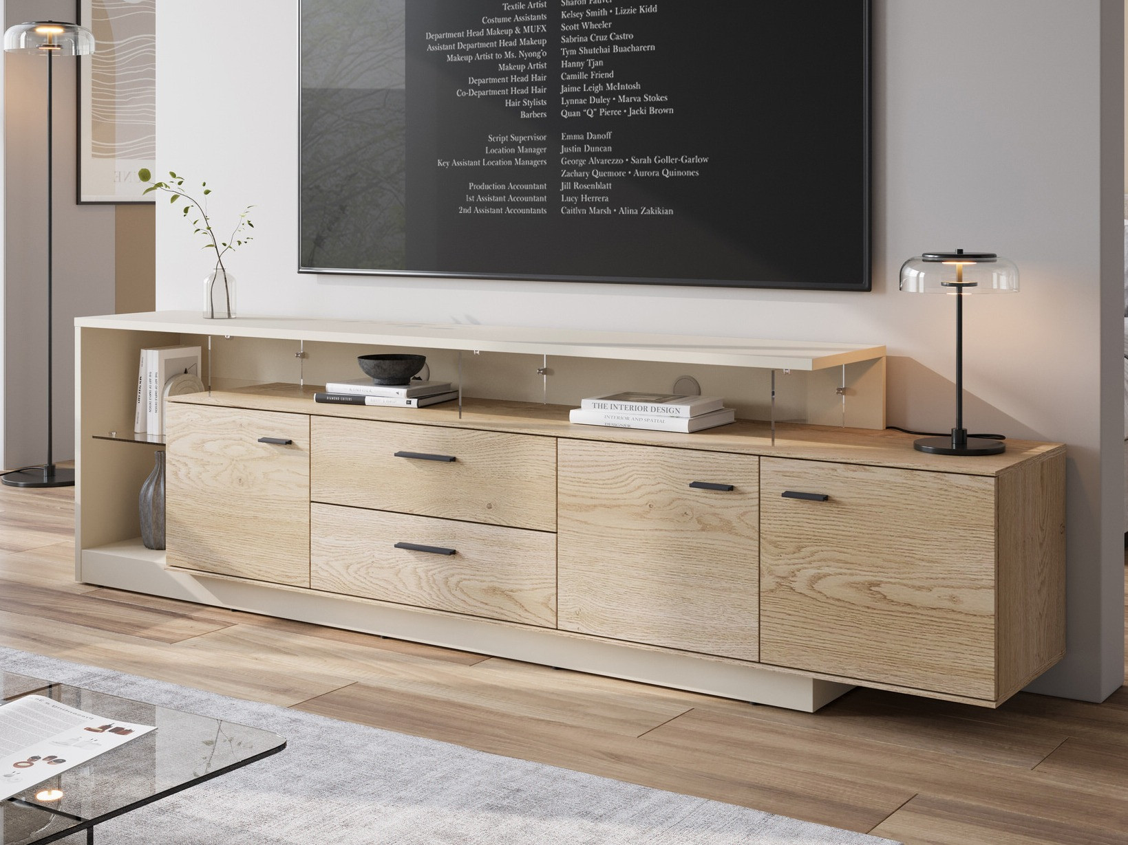 TV-meubel Avicoro 107 (Kasjmier + Sonoma eik)