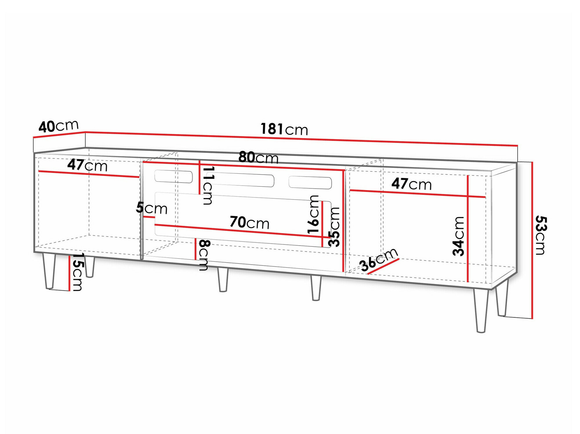 TV-meubel Comfivo Mavmono 110 (Zwart)