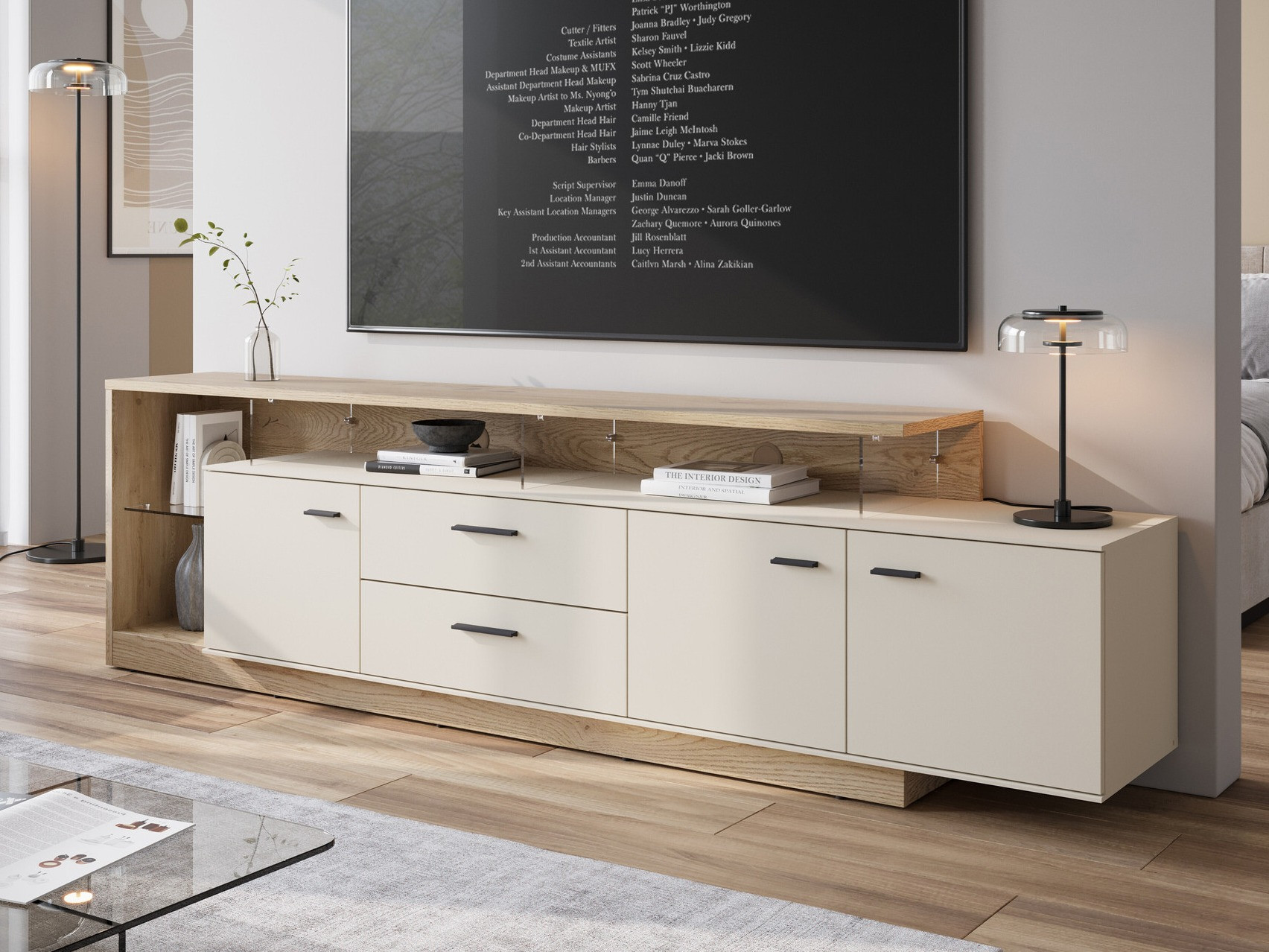 TV-meubel Ontario 138 (Sonoma eik + Kasjmier)