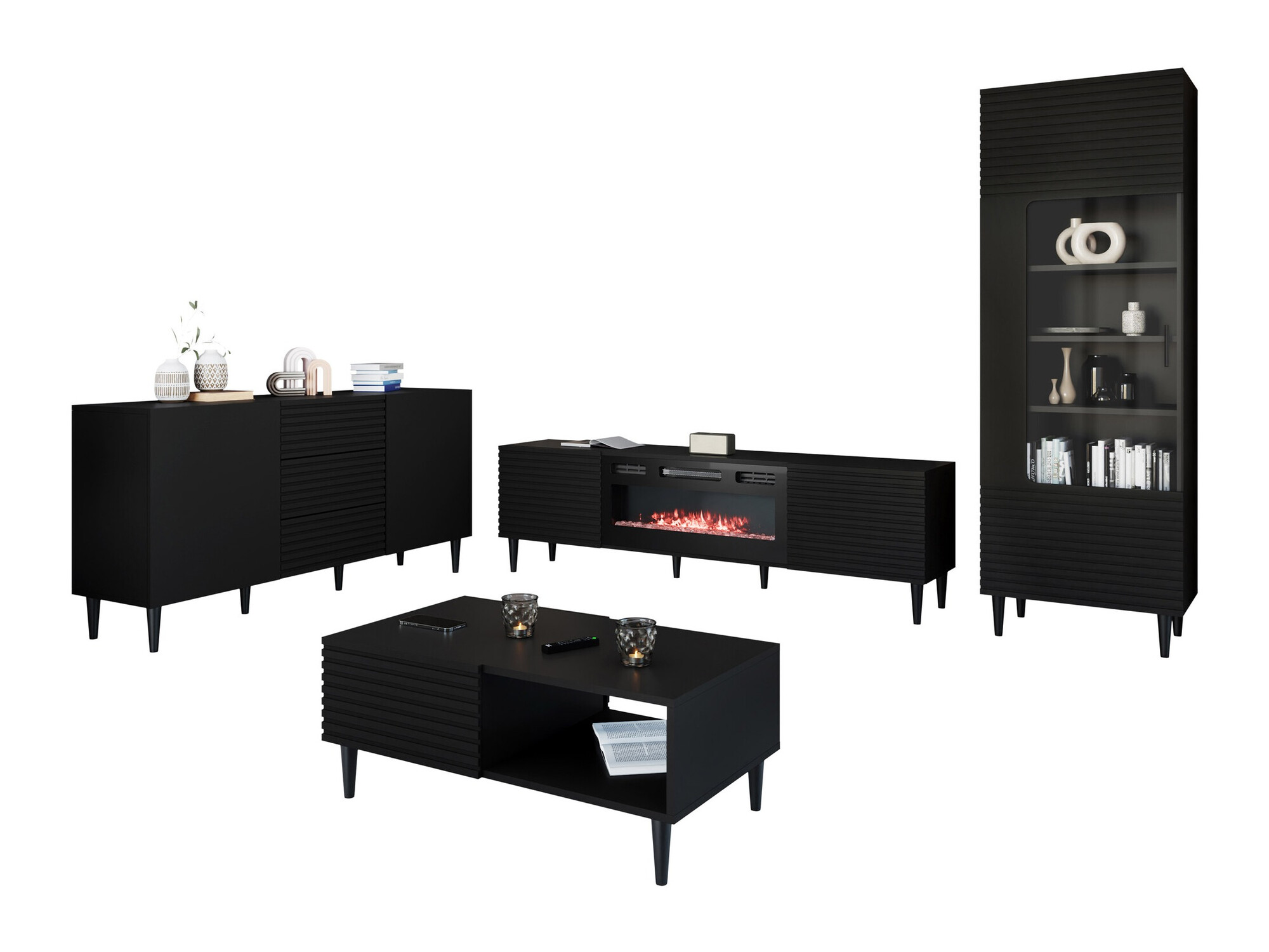 Woonkamerset Comfivo Mavmono 111 (Zwart)