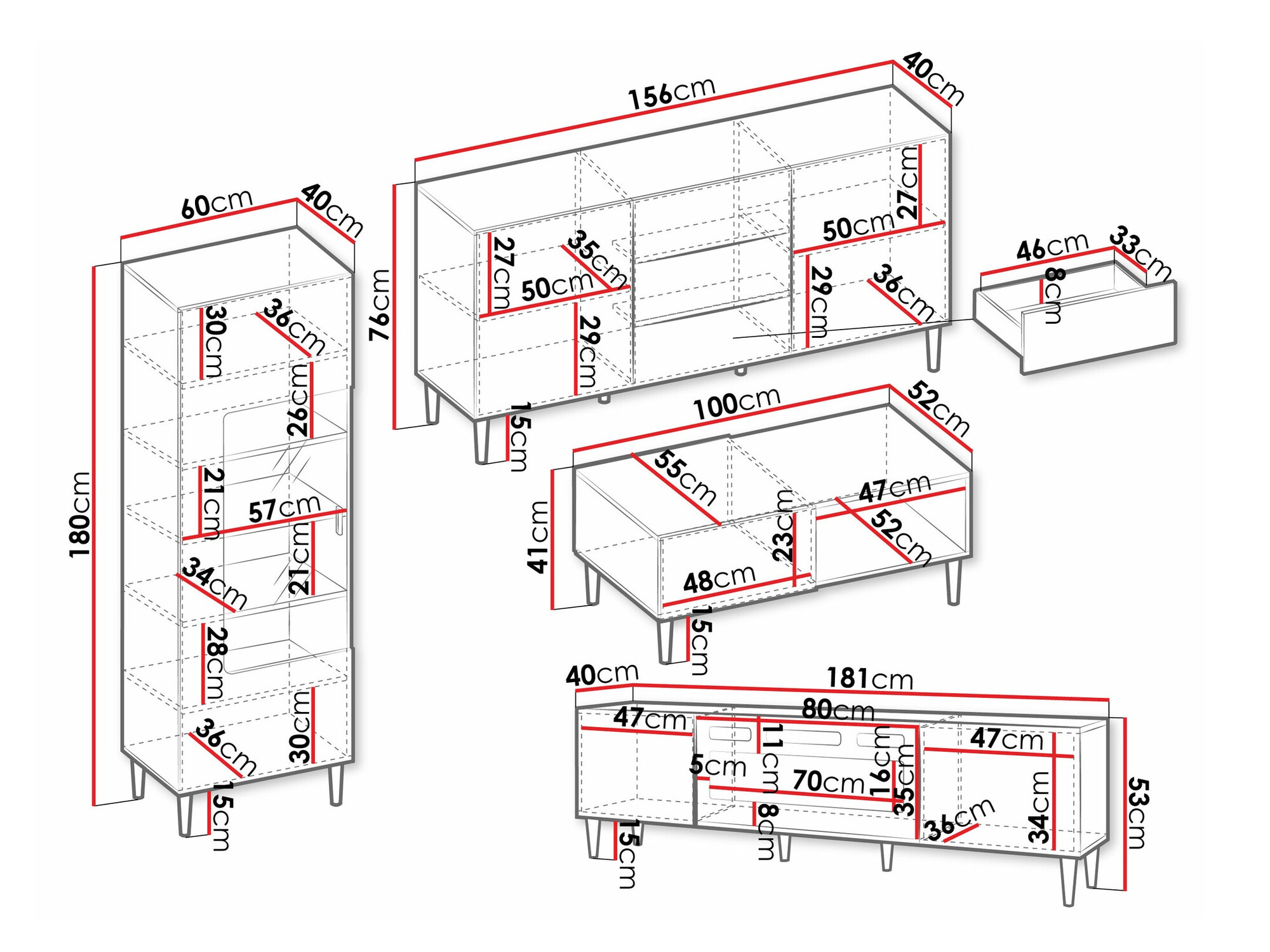 Woonkamerset Comfivo Mavmono 111 (Zwart)