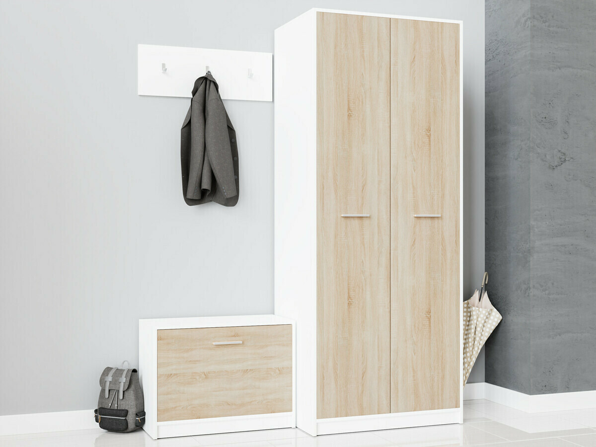 Schoenenkast Novsore 111 (Wit + Sonoma eik)