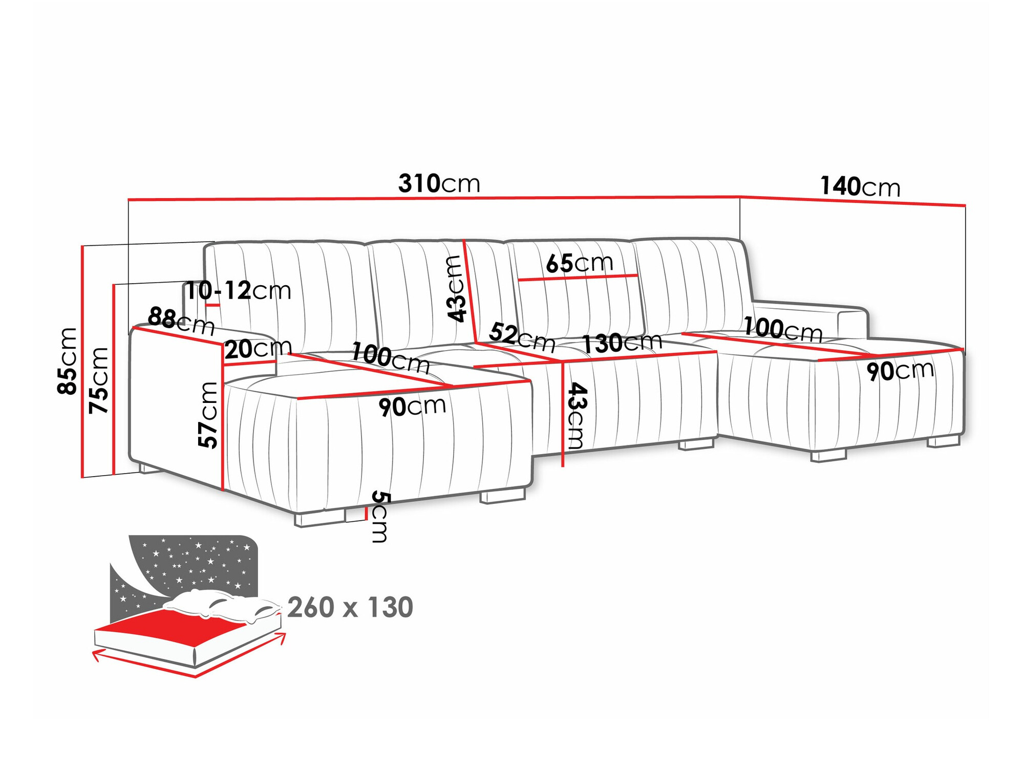 Hoekbank Columbus 232 (Manila 16)