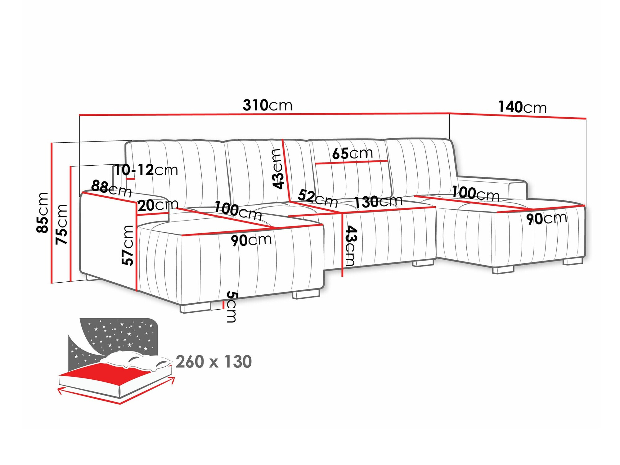 Hoekbank Columbus 232 (Manila 21)