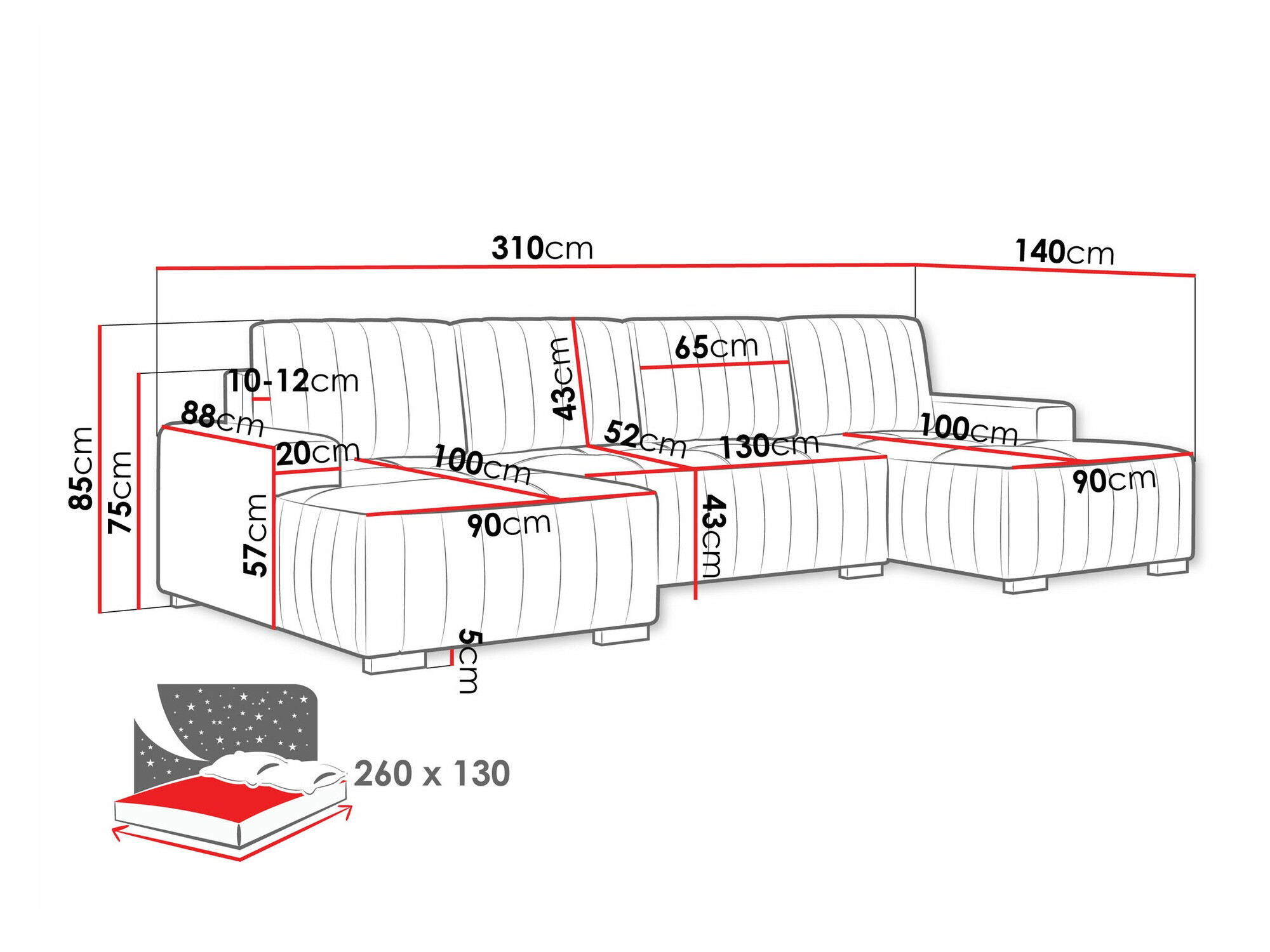 Hoekbank Columbus 232 (Manila 26)
