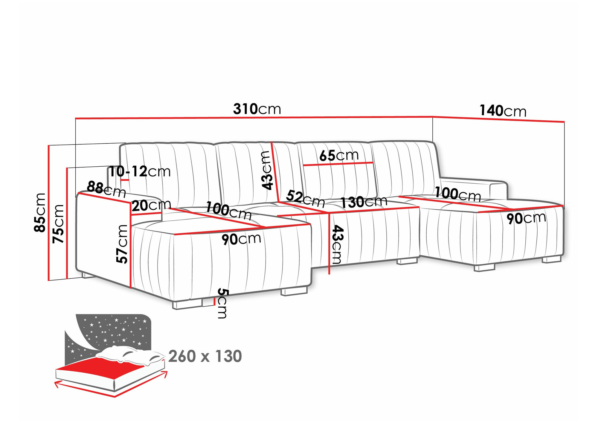 Hoekbank Columbus 232 (Manila 35)