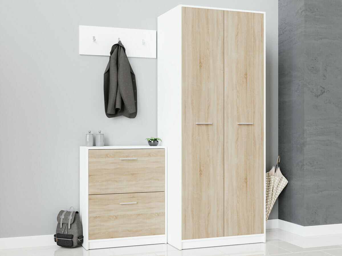 Schoenenkast Novsore 112 (Sonoma eik + Wit)