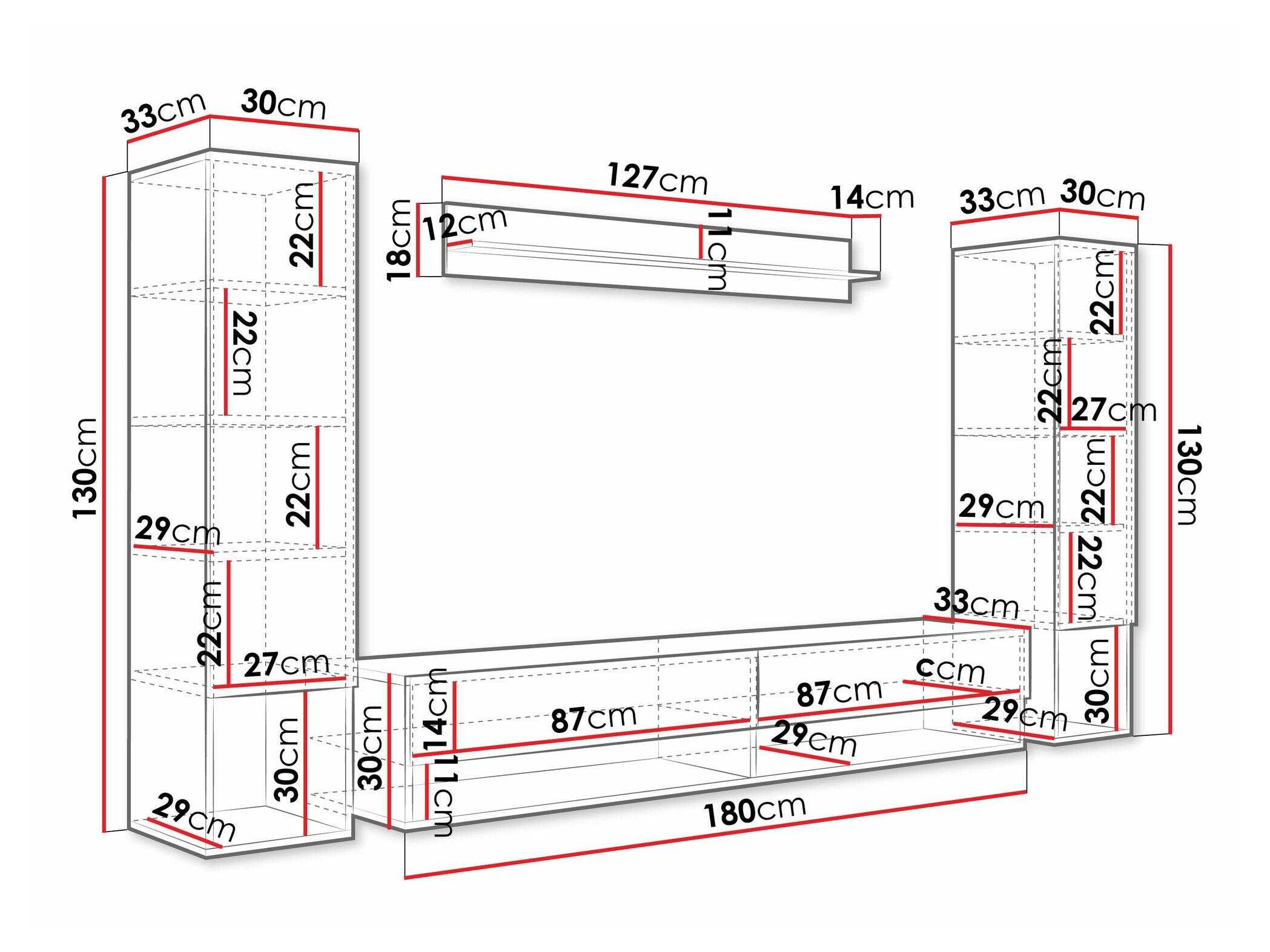 Woonkamerset Sarasota 176 (Artisan eiken)