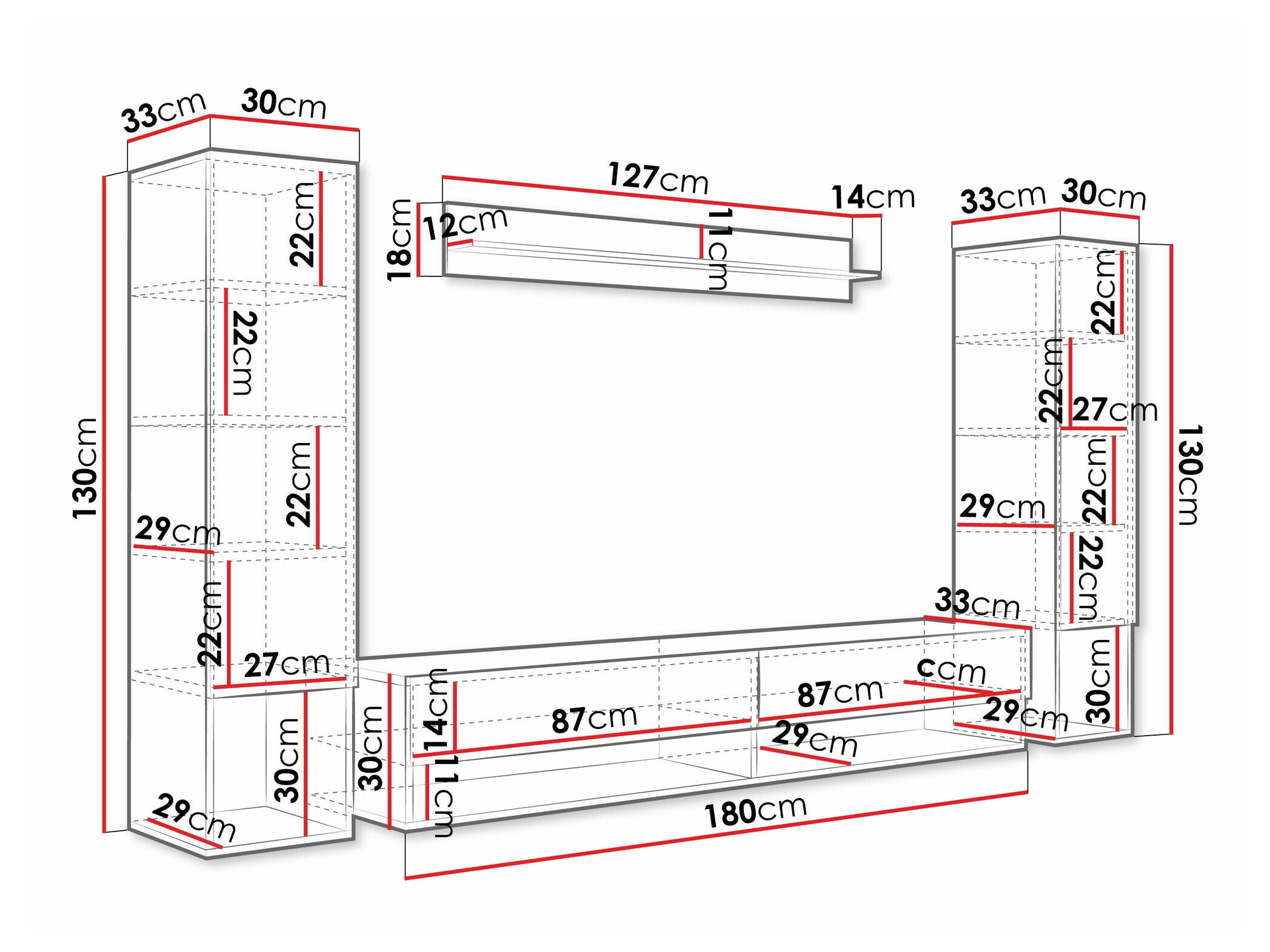Woonkamerset Sarasota 176 (Artisan eiken)