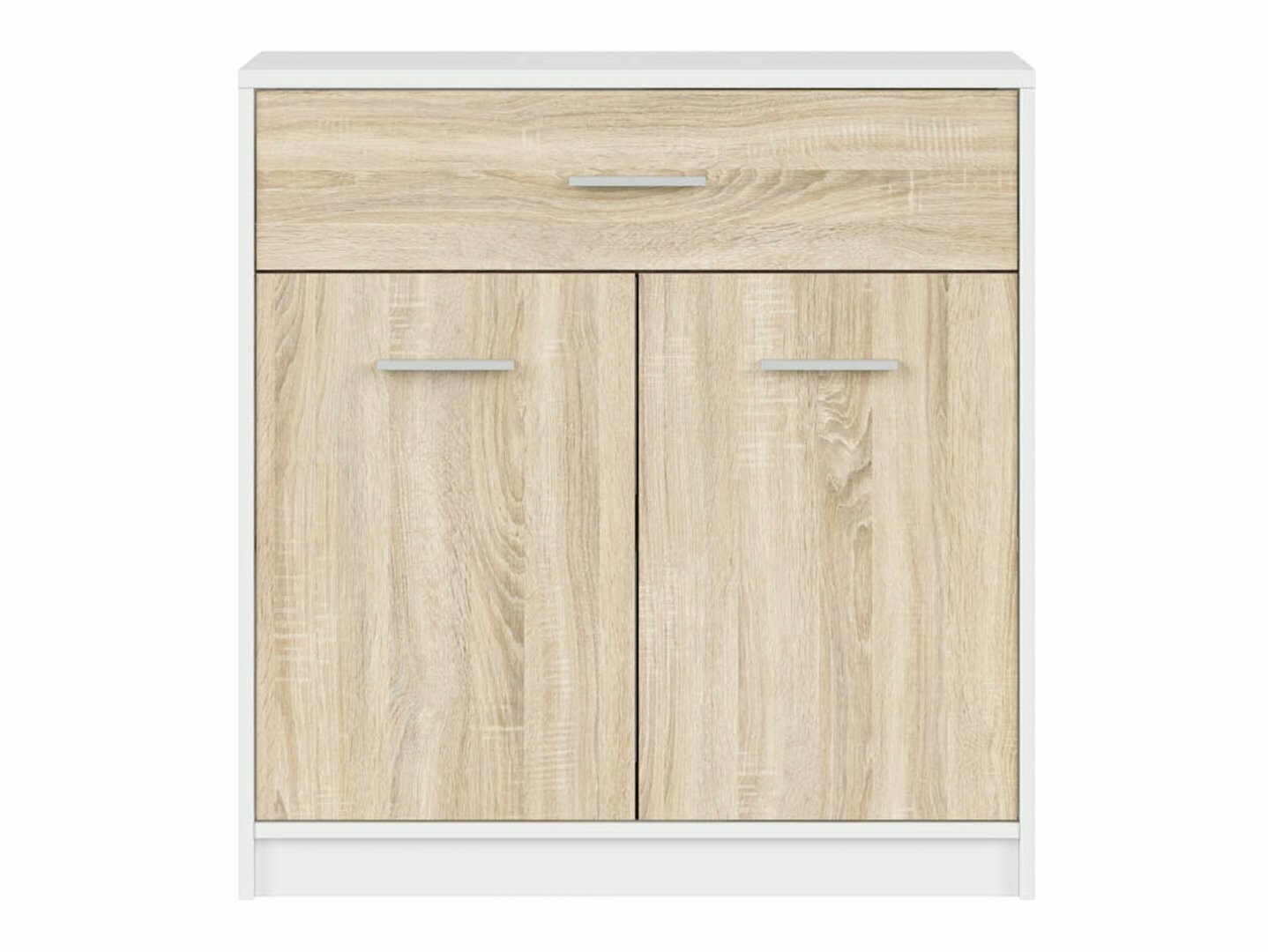 Ladekast Novsore 115 (Wit + Sonoma eik)