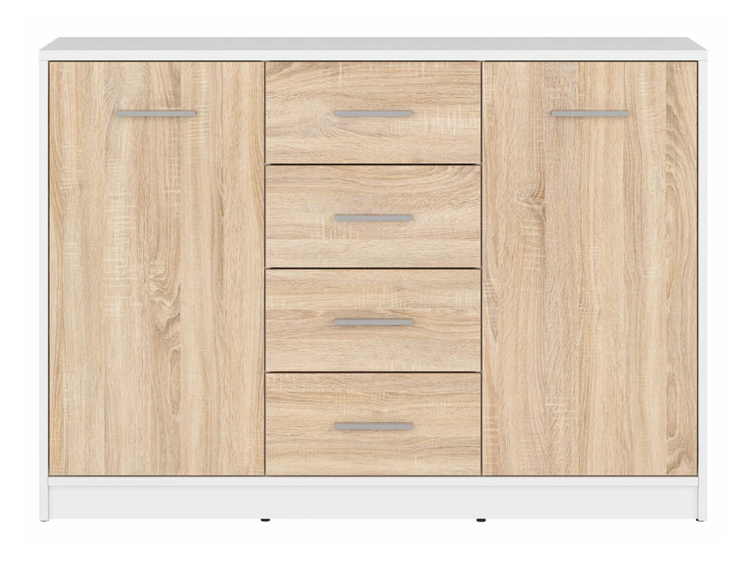 Ladekast Novsore 118 (Wit + Sonoma eik)