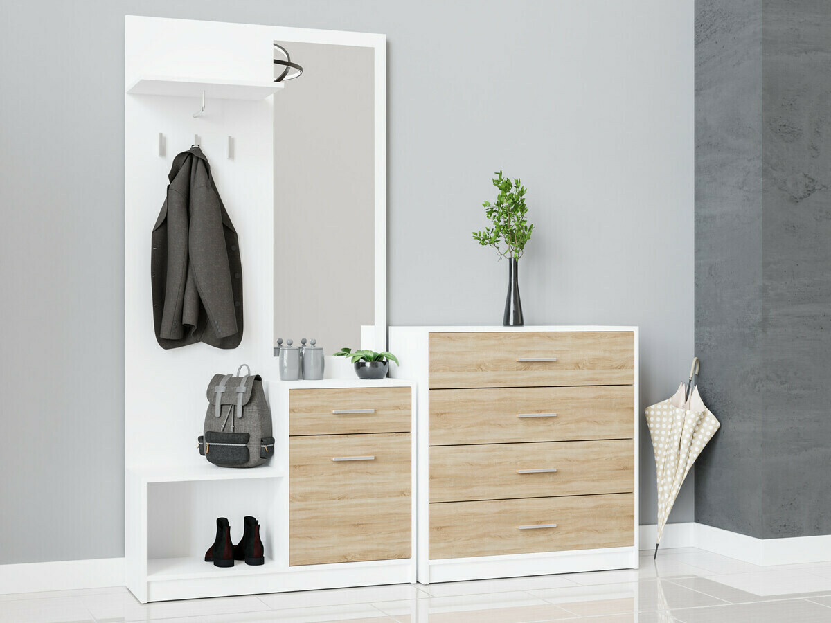 Gangmeubelset Novsore 121 (Wit + Sonoma eik)