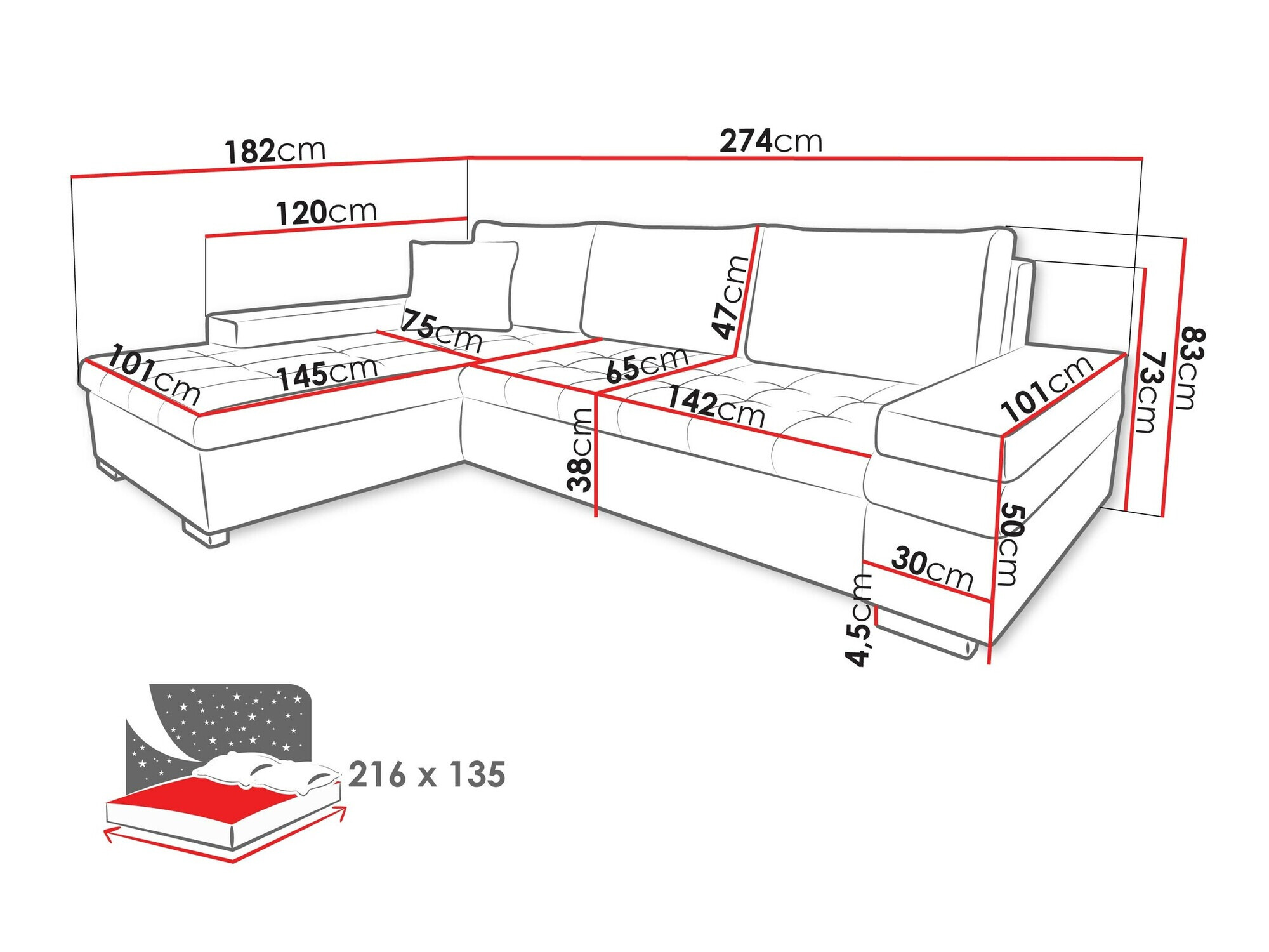 Hoekbank Comfivo 212 (Sicuro 80 + Sempre 4)