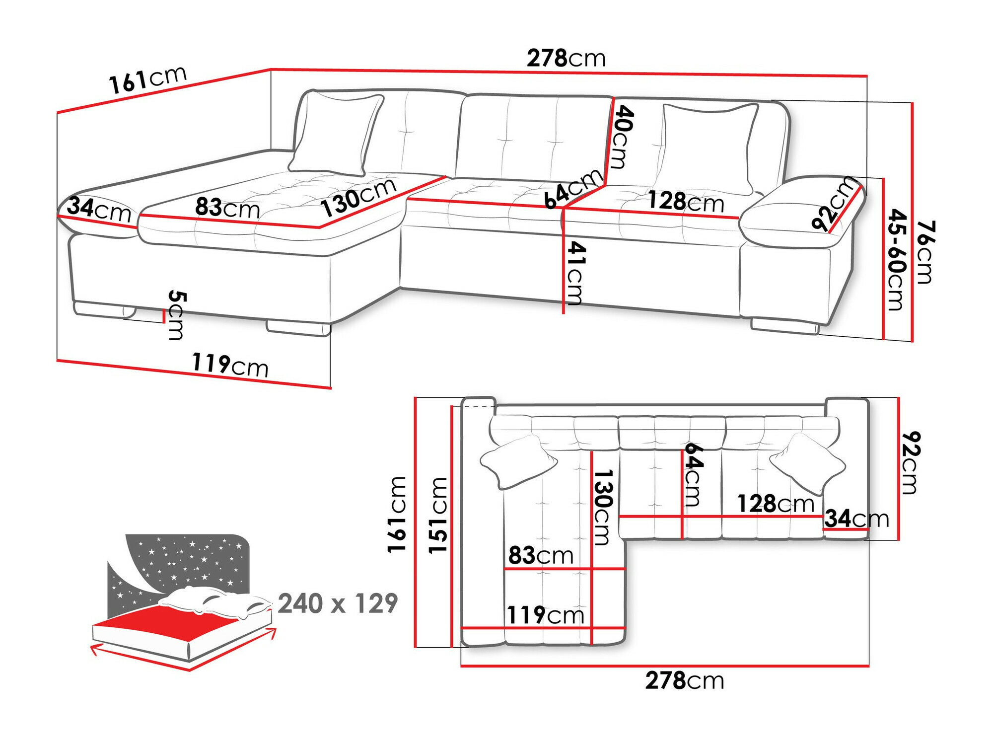 Hoekbank Comfivo 250 (Otusso 23 + Sorriso 04 + Otusso 01)