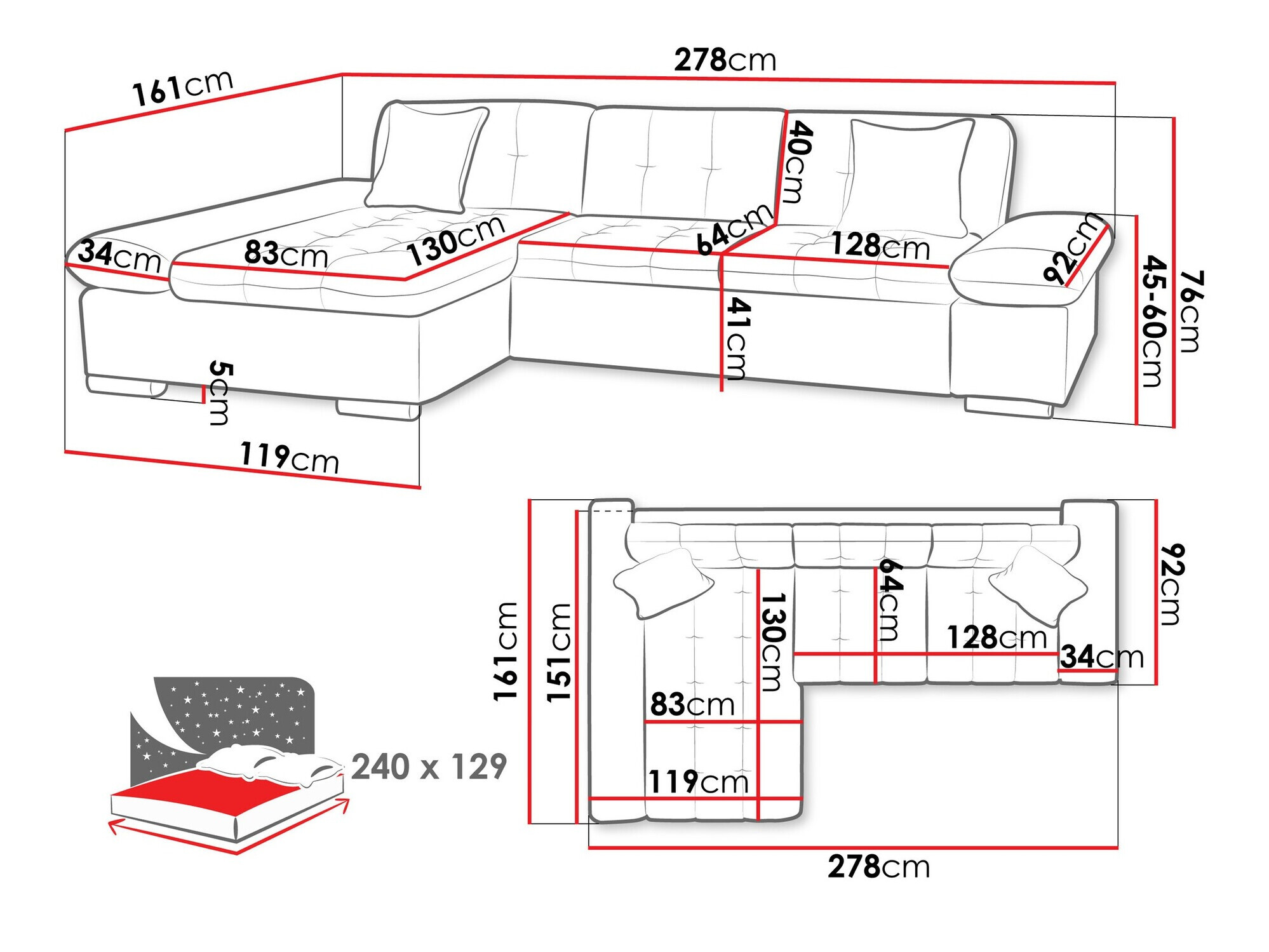 Hoekbank Comfivo 250 (Otusso 23 + Sorriso 04 + Otusso 01)