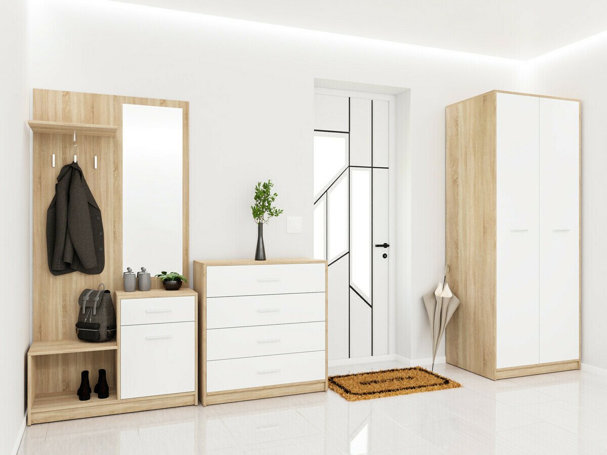 Kledingkast Novsore 120 (Sonoma eik + Wit)