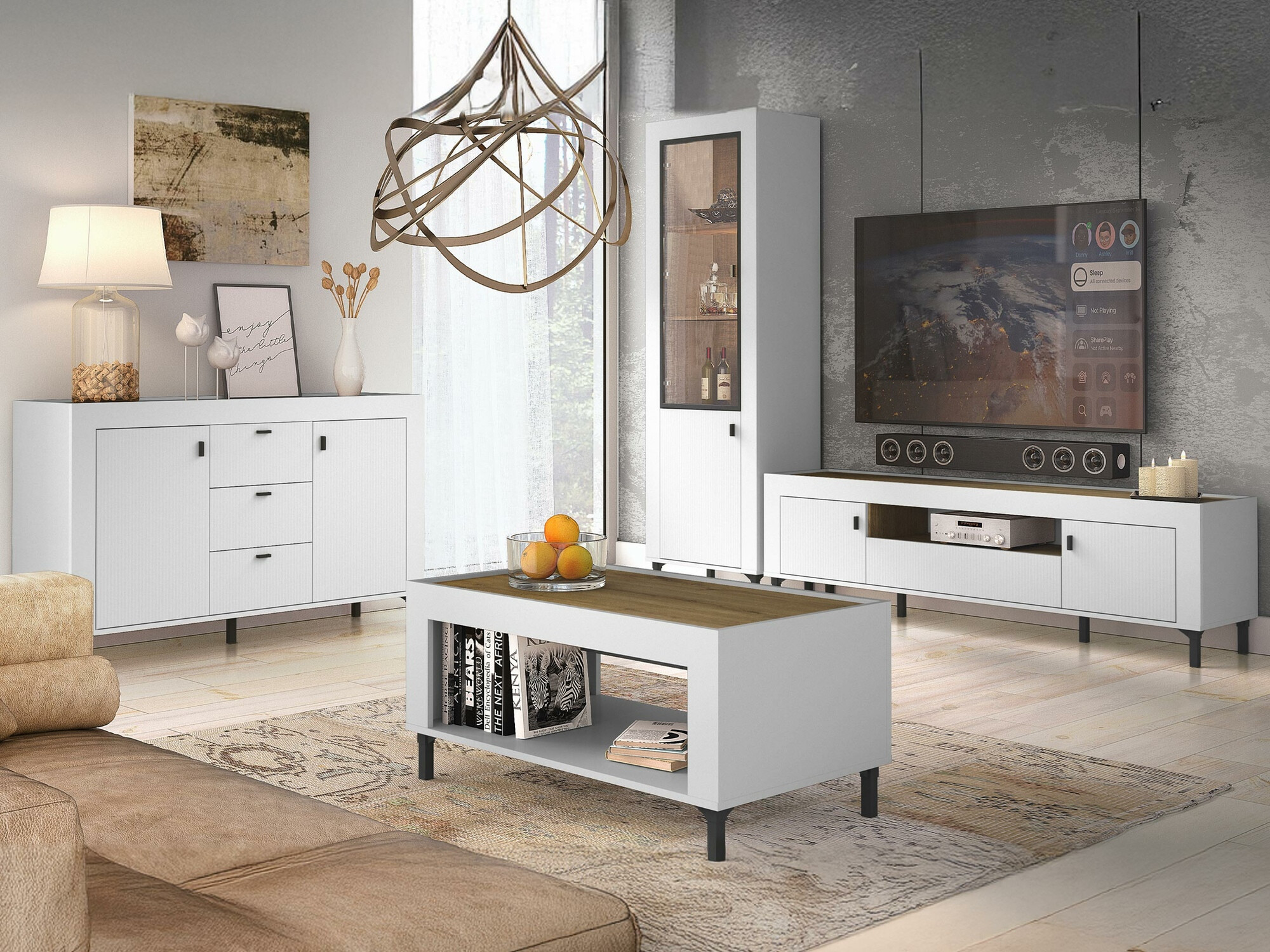 Woonkamerset Mormavu 114 (Mat wit)