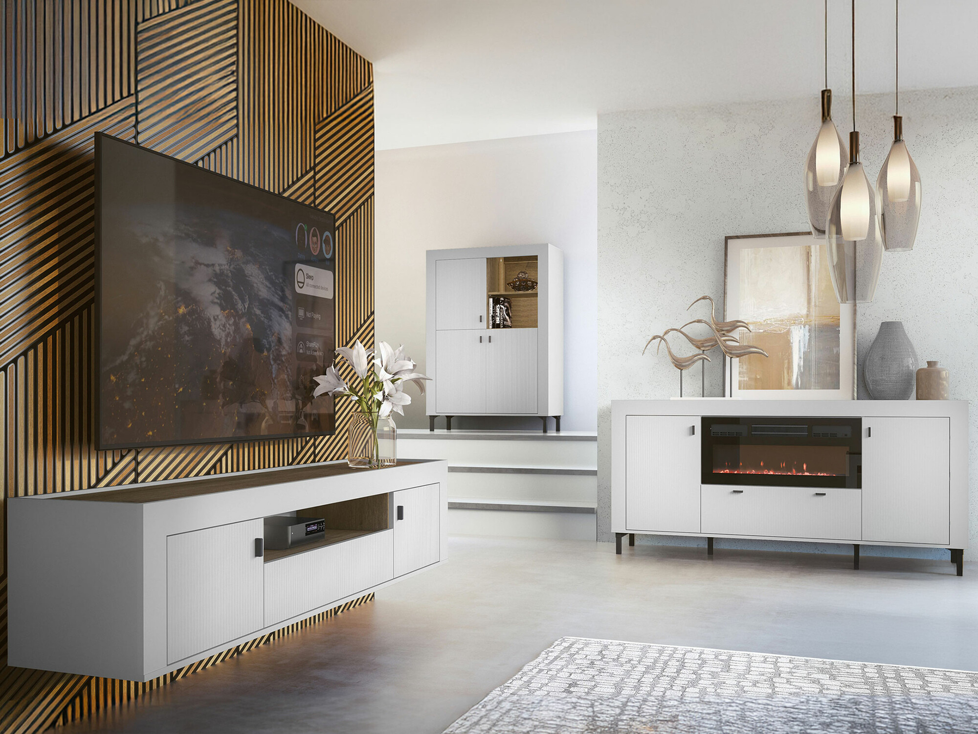 Woonkamerset Mormavu 115 (Mat wit)