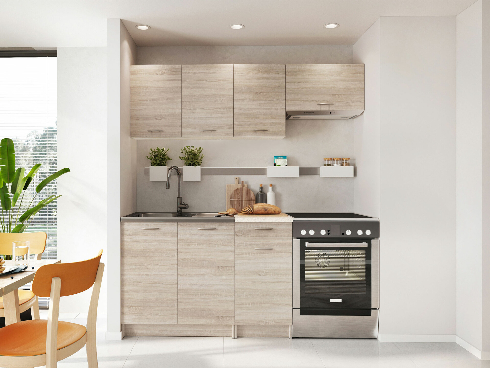 Keukenset Ota (Sonoma eik + Beige)