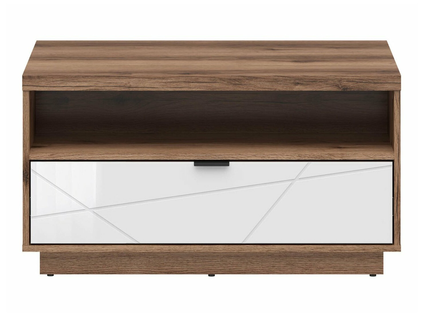 Salontafel Fivale 117 (Donker delano-eik + Glanzend wit)