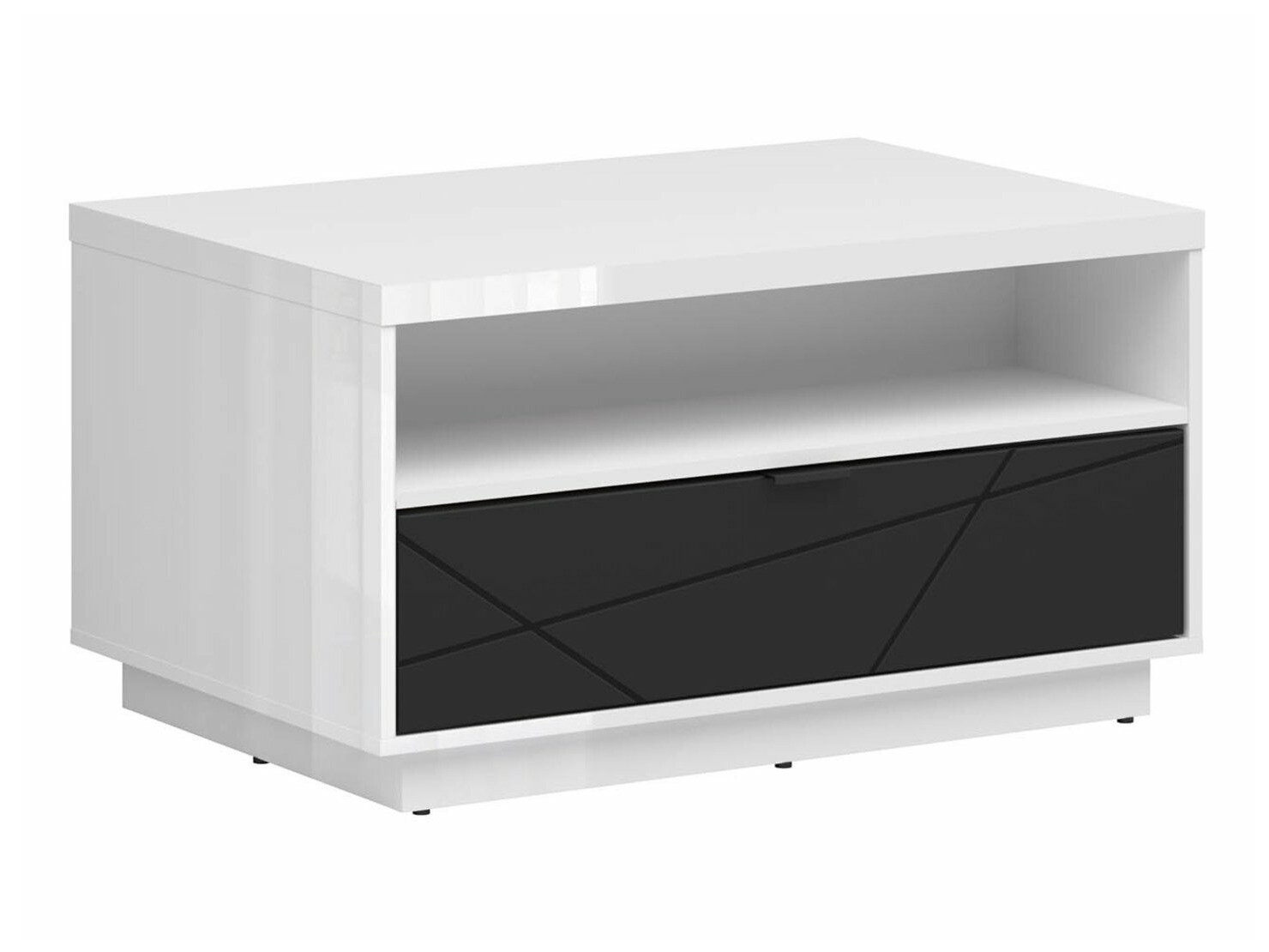 Salontafel Fivale 117 (Glanzend wit + Matzwart)