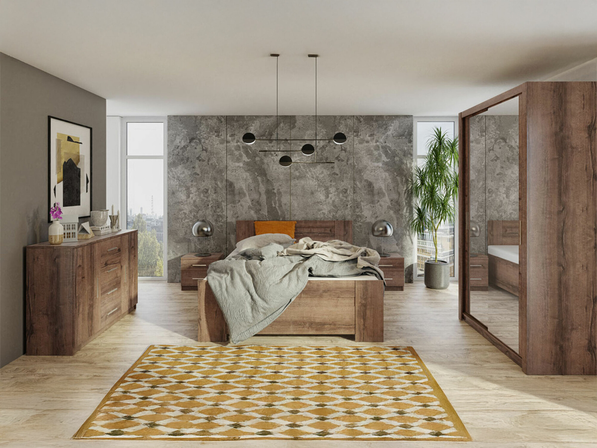 Slaapkamer set Catromi 112 (Klooster eik)