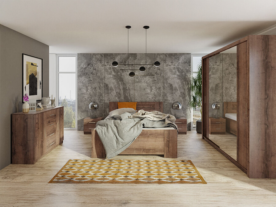 Slaapkamer set Catromi 114 (Klooster eik)