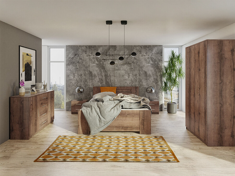 Slaapkamer set Catromi 123 (Klooster eik)