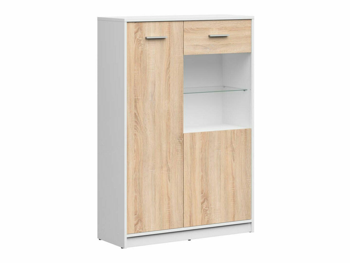 Boekenkast Novsore 138 (Wit + Sonoma eik)