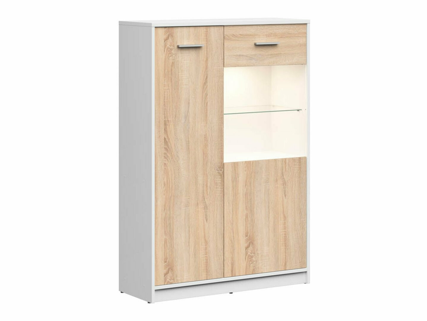 Boekenkast Novsore 138 (Wit + Sonoma eik)