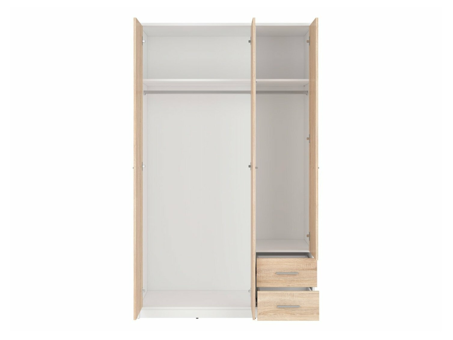 Kledingkast Novsore 134 (Wit + Sonoma eik)