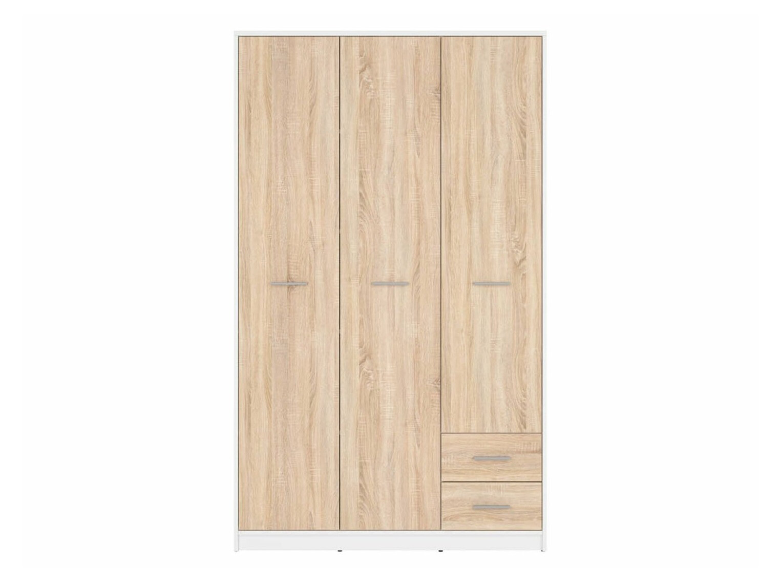 Kledingkast Novsore 134 (Wit + Sonoma eik)