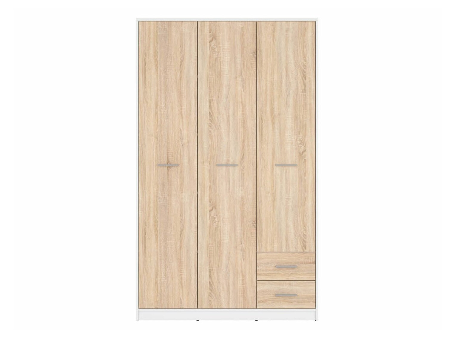 Kledingkast Novsore 134 (Wit + Sonoma eik)