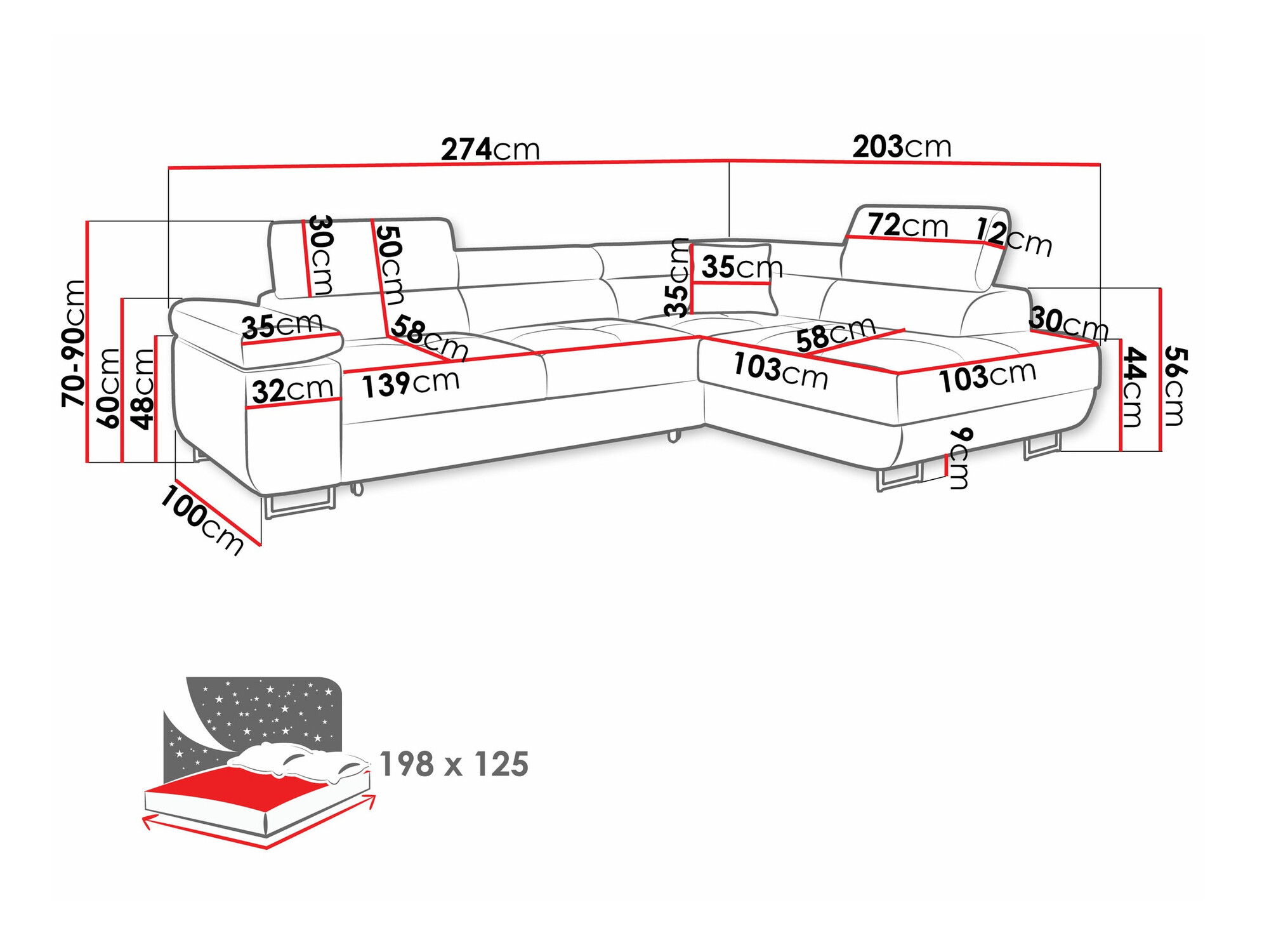 Hoekbank Comfivo Eliferu 100 (Poso 135)