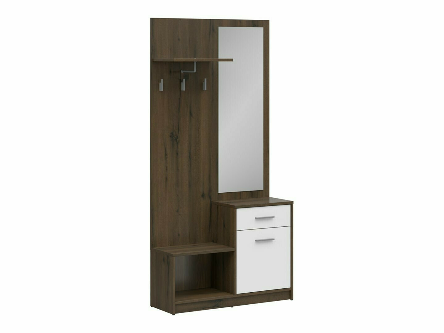 Gangmeubelset Novsore 121 (Donkere eik + Wit)